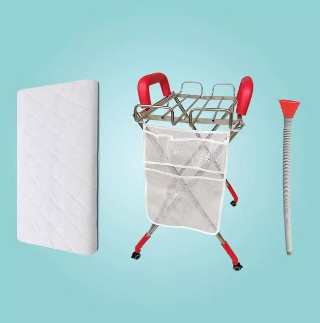 욕조 스탠드 거치대 타월 상업용 샤워 기본구성 시크한 목욕 물막이 화장실, 바퀴형+배수관+수납가방+매트리스