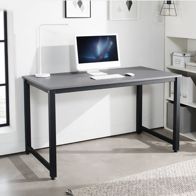 [국내제작] 인퍼니처 S1 컴퓨터책상 조립식 회의용 사무용 철제테이블, 블랙그레이