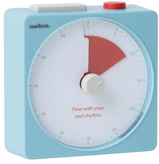 Nelna 포커스 온 타이머 보이는 집중 타이머 돌리기만 하면 되는 간편 조작 무음 모드 라이트 알림 10가지 종류의 알람 북유럽 스타일 디자인 시간 관리 공부 업무용 NA‑TM