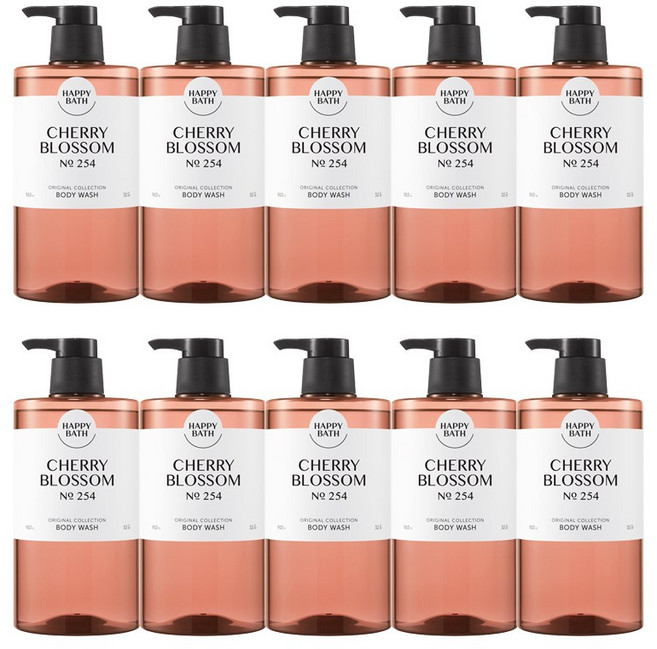 [비건라이프] 해피바스 오리지널 컬렉션 바디워시 체리블로섬향, 910g, 10개