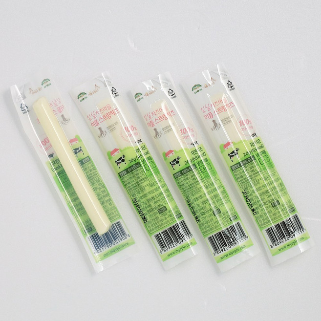 [산지마켓]임실 수제 스트링치즈 자연치즈 100% 저염 생치즈, 20g, 10개
