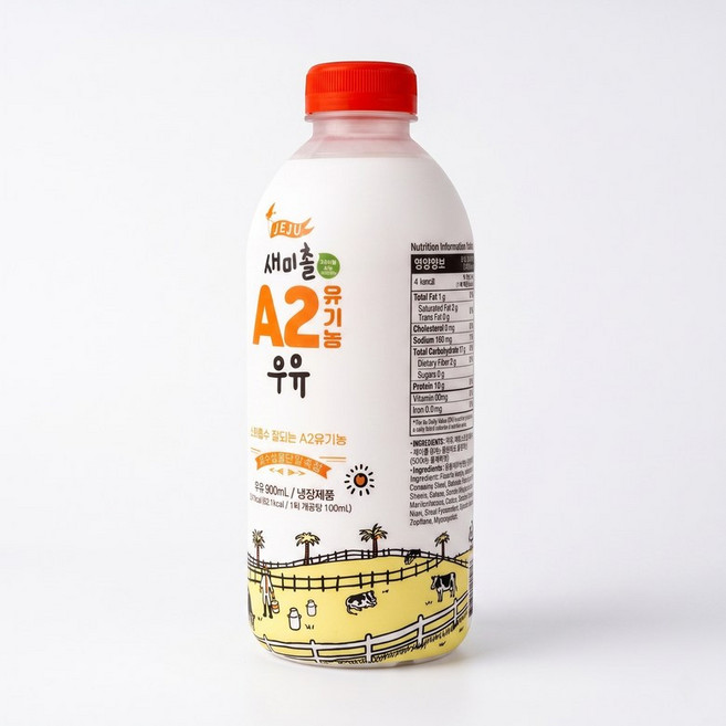 [A2우유] 유기농 제주 새미촐 우유 900ml 180ml 단일목장 초지방목 풀먹은우유, 1개, 1ml