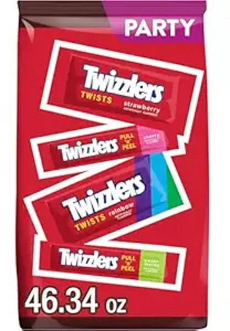 TWIZZLERS 다양한 맛의 감초맛 캔디 대용량 파티팩, 1개, 1.31kg