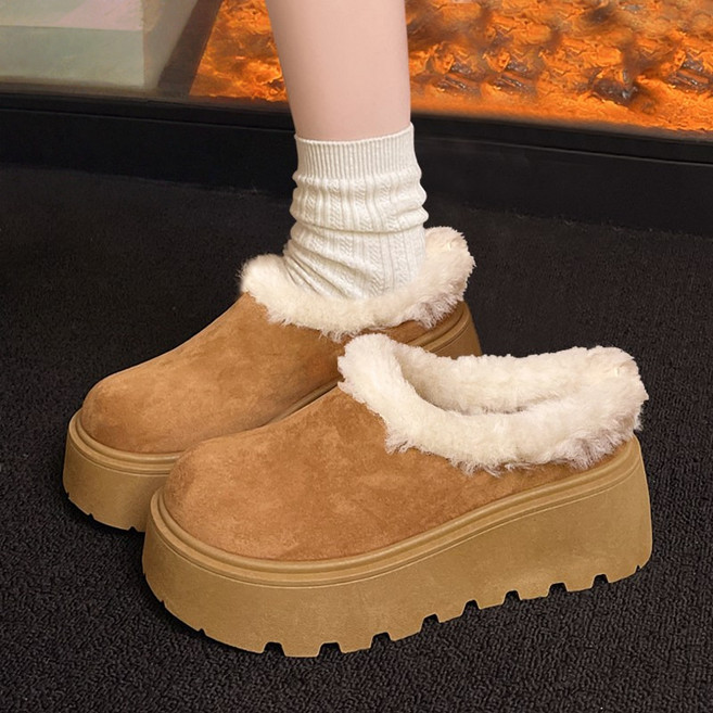 Modern Fashion 여성 기모 안감 키높이 슬리퍼 방한 블로퍼 L78