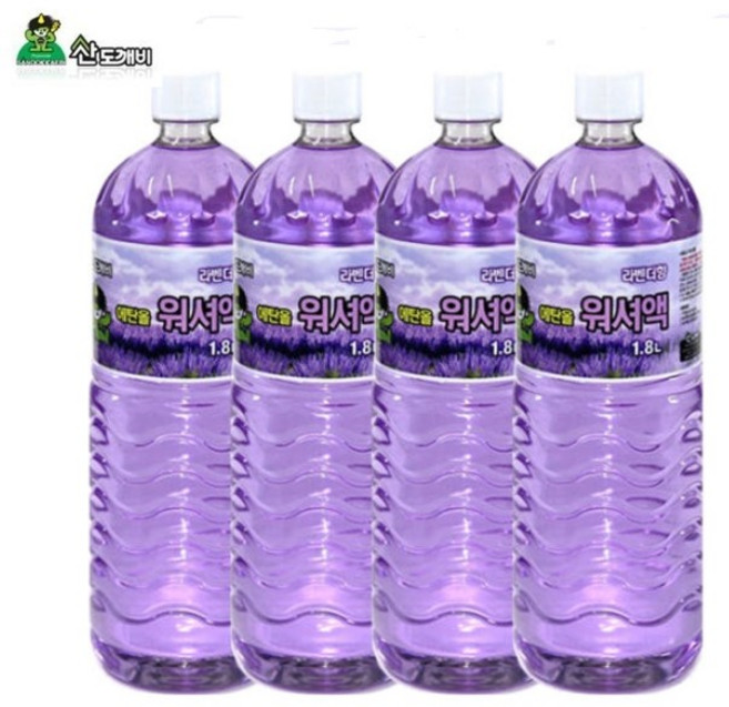 산도깨비 에탄올 워셔액 라벤더향 1.8L 4개 / 유리세척 자동차