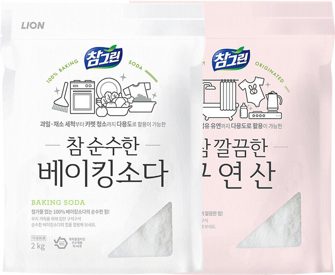 참그린 베이킹소다 2kg+구연산 1kg, 1세트