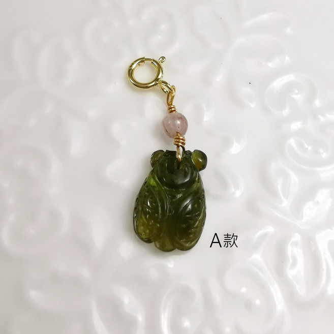 碞磊國際 碧璽金蟬造型隨意扣, A款