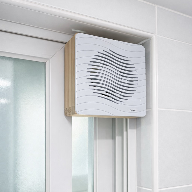 [토마고] 창문형환풍기 이동식 창틀 원목 캠핑용 초절전 저소음 창틀형 무타공 화장실 습기 주방 욕실 결로예방 연기 냄새 배출 환풍기, 고객직접설치, 창문형  소형