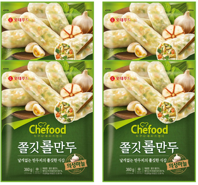 롯데 쉐푸드 쫄깃 롤만두, 360g, 4개