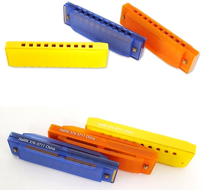 유아악기놀이용 가벼운플라스틱하모니카 어린이하모니카 랜덤색상 1개입, 1개