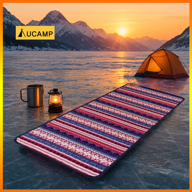 유캠프 전기매트 DC 12V 스마트 탄소 온열 매트 차량용 캠핑용 차박용 전기장판, 1인용(60x170cm), 인디언레드