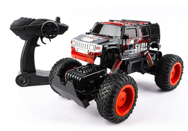 더뮤직 / 1:12 오프로드 4륜 스컬 레드 RC카 험머형 미니카 모델카 경기용 무선조종 자동차 리모콘RC 선물 생일 완구 장난감 취미 수집 RC, 1개, 1:12 오프로드 스컬 레드