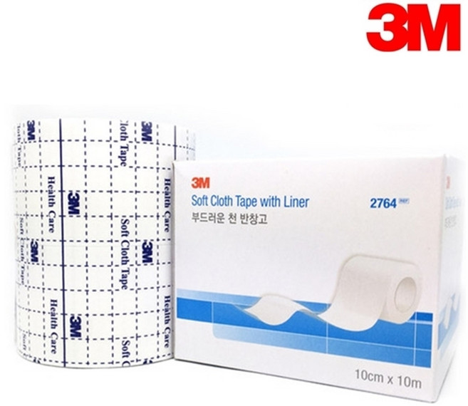 쓰리엠 소프트 클로스 테이프 위드 라이너 부직 반창고 2764, 1개입, 4개