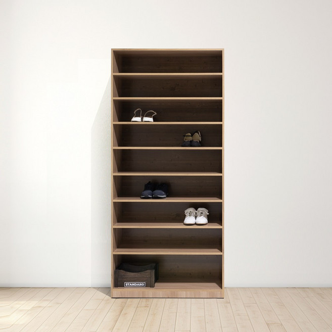 그레텔 완제품 오픈 신발장 800 현관 수납장 다용도 신발정리대, 9단, 오크