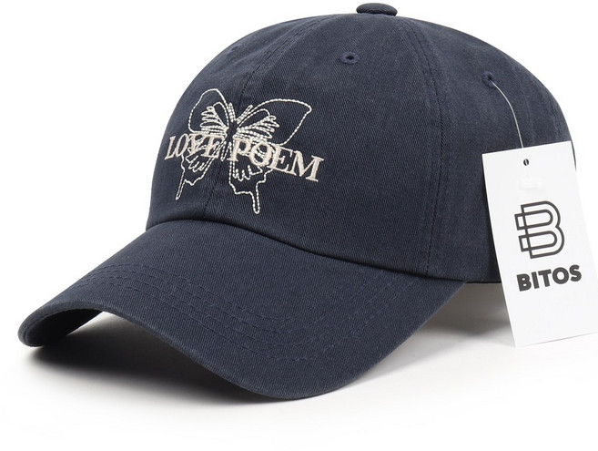 비토스 국내제작 LOVE POME 나비 자수 볼캡 야구모자 커플모자 데일리모자