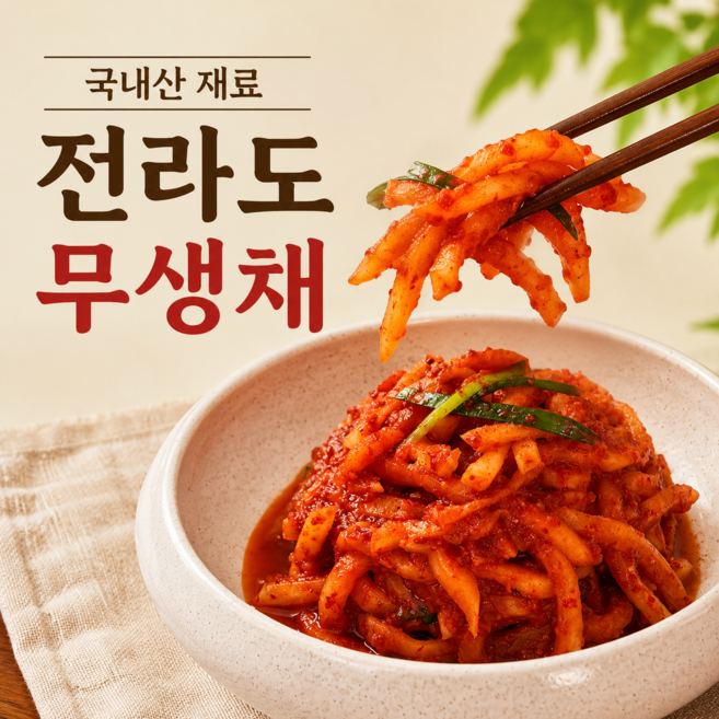[이벤트특가] 당일제조 아삭한 전라도식 무생채, 1kg, 1박스