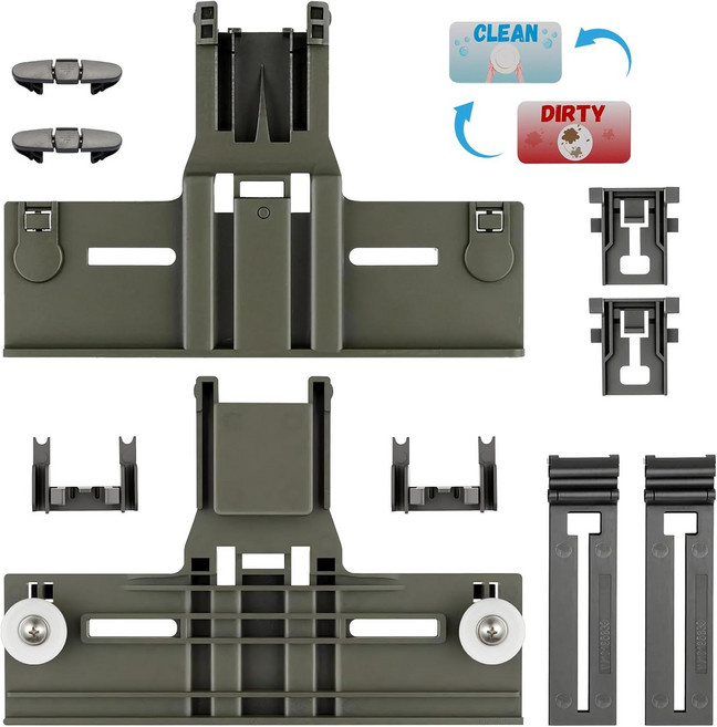 업그레이드된 W10350375 W10712395 식기세척기 상부 랙 부품 내구성 탑 교체 월풀 WDT730PAHZ0 WDT750SAHZ0 WDTA50SAHZ0 켄모어 665