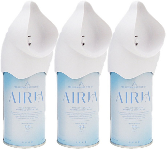 에어리아 휴대용 산소캔 420ml 3개 의약외품 산소통 가정용 산소호흡기