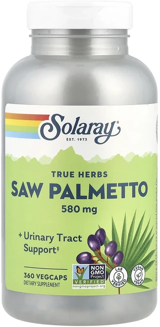 단백질 비타민 철분 마그내슘 칼슘 Solaray True Herbs 쏘팔메토 580mg 베지 캡슐 360정 고루고루섭취해주세요, SolarayTrueHerbs쏘팔메토580mg베지캡슐3 - 쿠팡