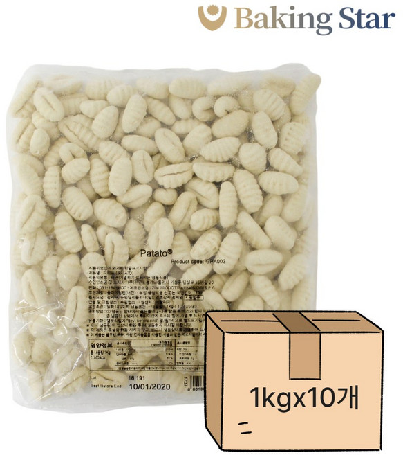 [아이스박스포함] 파타토 감자 뇨끼 1kgx10개 선인 포테이토 파스타 까르보나라, 1kg