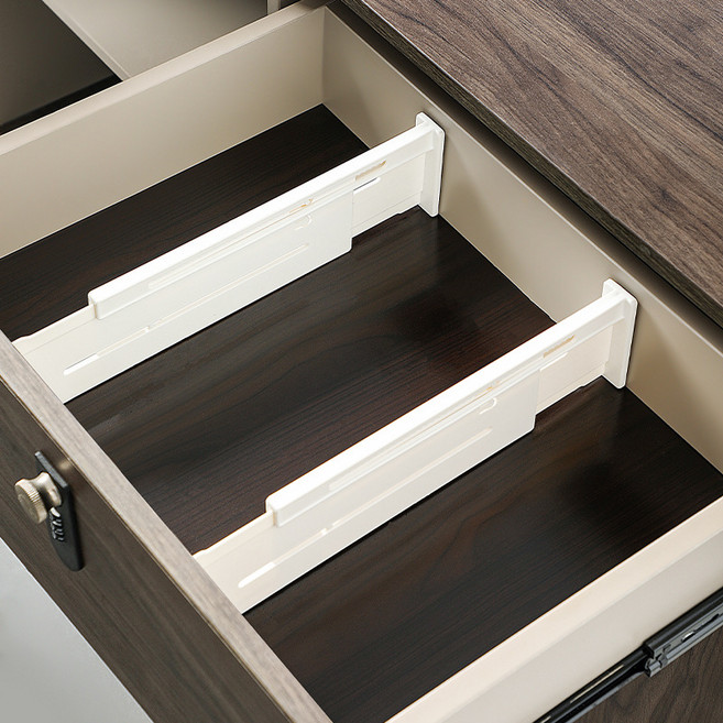 만능 다용도 길이조절 서랍칸막이, 6개, 화이트