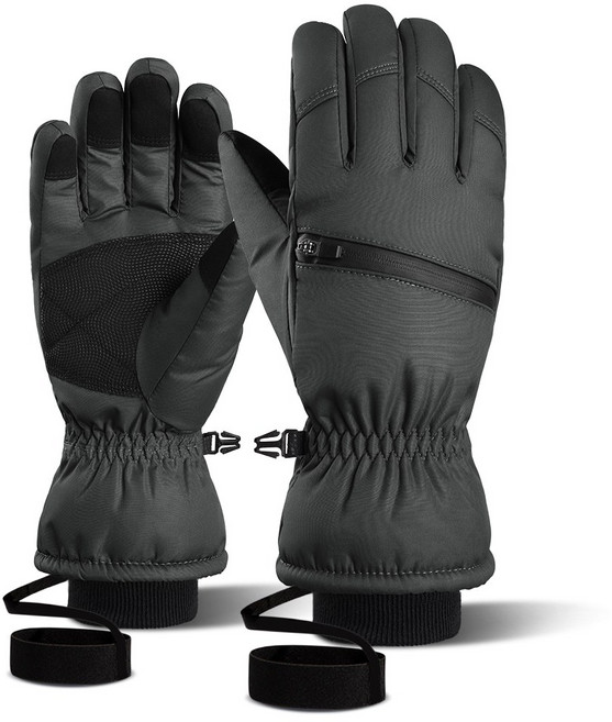 오제로 카드수납 스마트터치 스키 보드 장갑, 블랙, 1개