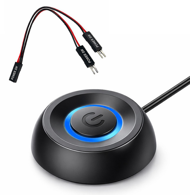 티놀지 PC 컴퓨터 외부 전원버튼 전원스위치 세트 원형, 1개, T-SET933B(블랙)