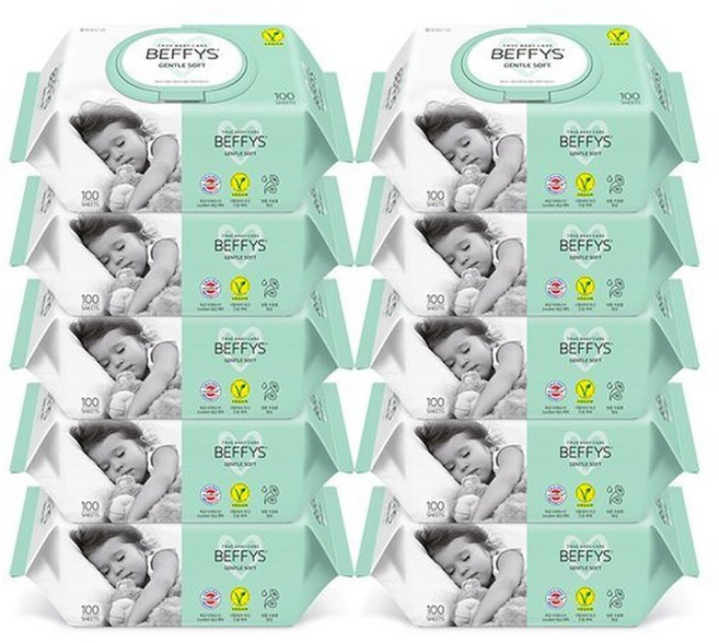 베피스 젠틀 소프트 (캡) 물티슈 100매10팩, 60g, 100매, 10박스