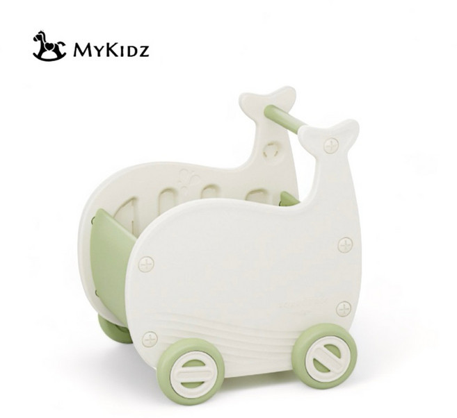 MYkidz 兒童溜滑梯, 1個, 豆蔻綠, 鯨魚小推車