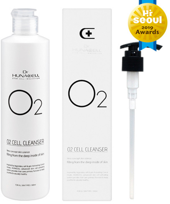 유통기한 할인) [닥터휴나셀]오투셀 클렌저 300ml (펌프증정) 산소폼클렌저 저자극클렌저 약산성, 1개