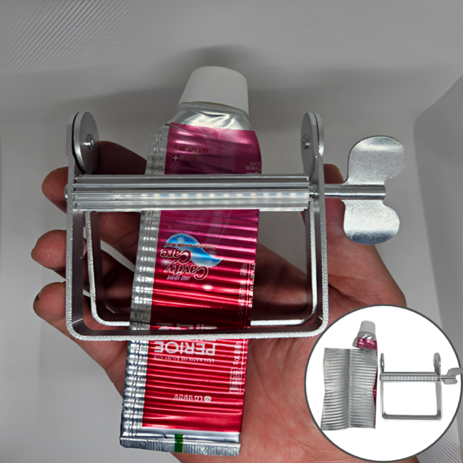 다온리빙 욕실용 치약짜개 디스펜서, 실버