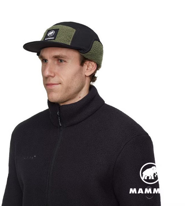 Mammut帽子 Polartec® Shearling材質 Microfleece內裡, 黑.綠, 1個