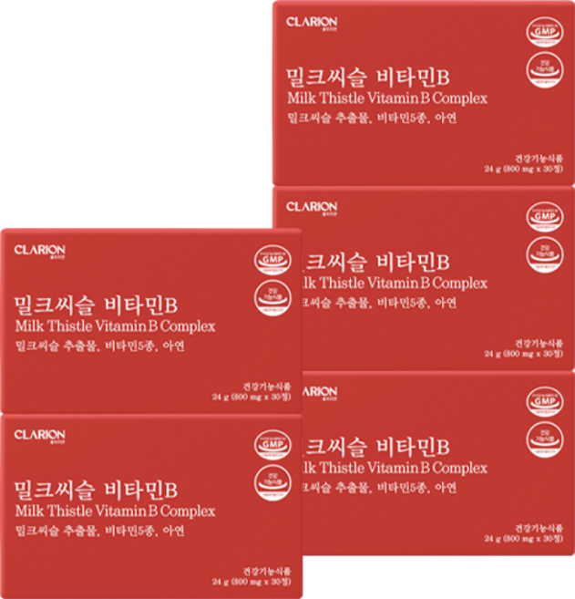 클라리온 밀크씨슬 비타민B 30정 5박스 간영양제 면역력, 5개