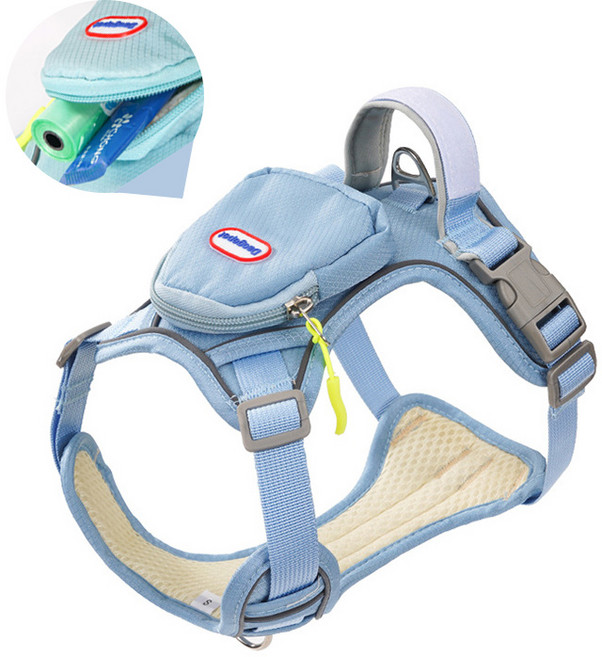 호밍사이 반려동물 가슴줄 강아지 앞섬방지 하네스 소형견 중형견 대형견, L x 푸른 색 x 1개