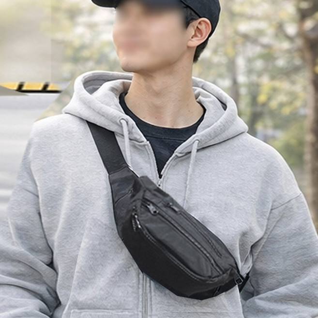 [국산] 초간편 H202 미니 아담사이즈 힙색 슬링백 스마트폰 300ml 물병수납, 블랙