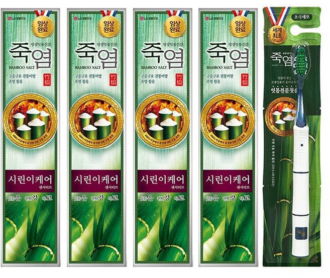 [시린증상3일만에 완화] 죽염 은강고치약 시린이케어 160g + 칫솔증정, 4개