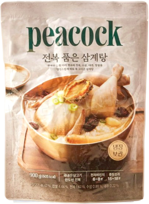 피코크 전복품은 삼계탕, 900g, 1세트
