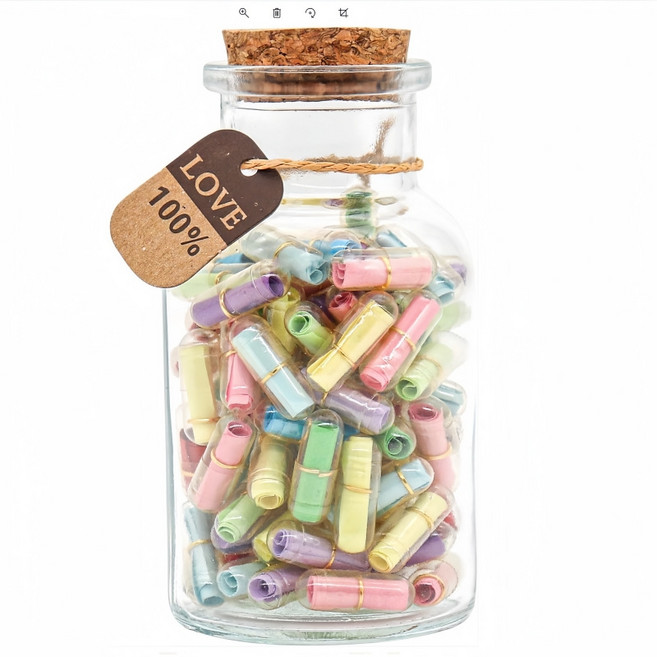 캡슐편지 100개 유리병 알약 편지 타임 캡슐 기념일 이벤트 특별한 DIY 선물