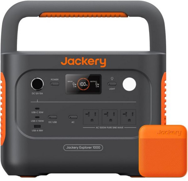잭리 익스플로러 1000 v2 휴대용 전원공급장치 3포트 102W 고속 충전기 1070Wh 리튬철인산 배터리 1500W AC100W USBC 출력 1시간 충전 야외용 태양광 발, E1000v2+ 102W Fast Charger