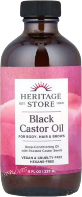 HERITAGE STORE 黑蓖麻油, 1個, 237ml
