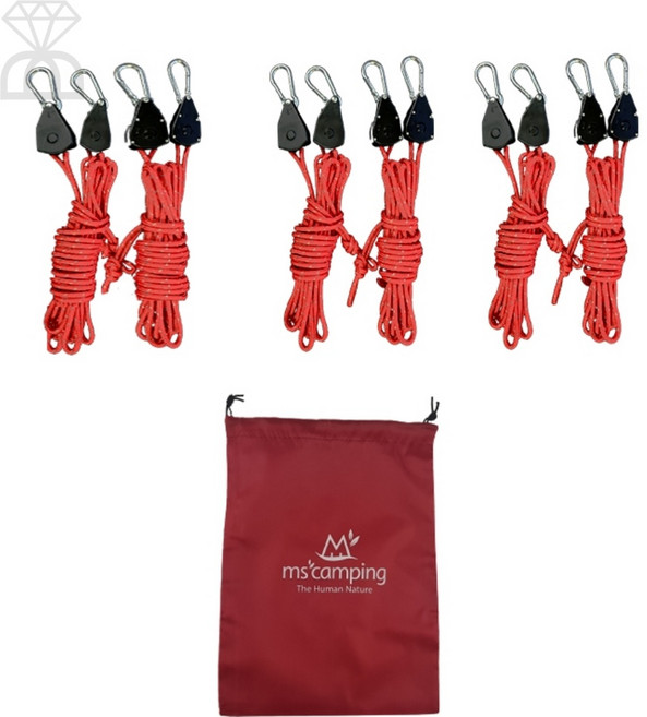 풀드림몰 타프용 로프라쳇 로프 풀 레드 파우치 타프스트링