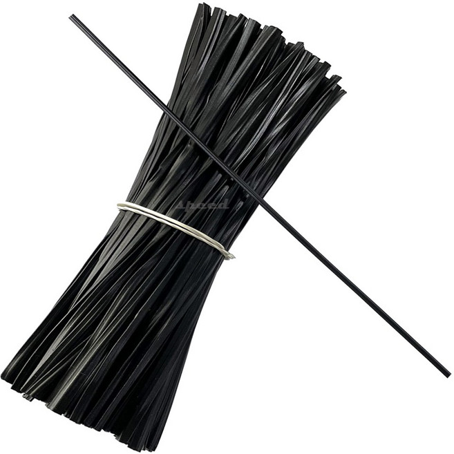 pvc 빵끈 철사 포장끈 타이 끈 길이 20cm 폭 2.6mm 50p 한묶음, 철끈:검정 0.9mm 50개