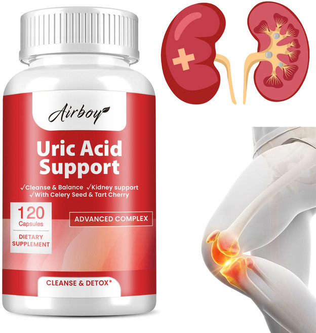 요산 지원 - 정화 및 해독 관절 및 신장 건강 지원 통풍 완화, 1개, 120정