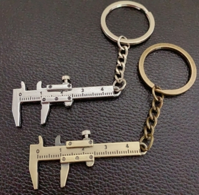 미니 캘리퍼스 열쇠고리 공구 비상용 캠핑용 버니어, 골드CM001004, 1개