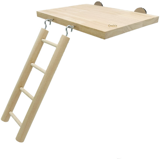 앵무새 사다리 발판 원목 횃대 새장용 휴식 놀이터 이동 발판 장난감, 1개, 내츄럴