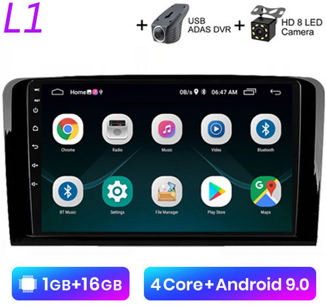 자동 GL450 벤츠 자동차 라디오 2 DIN GL350 X164 ML280 호환 GL GL320 W164 스테레오 ML350 오디오 안드로이드 ML ML500 메르세데스 화면, L1-DVR CAM, 1개
