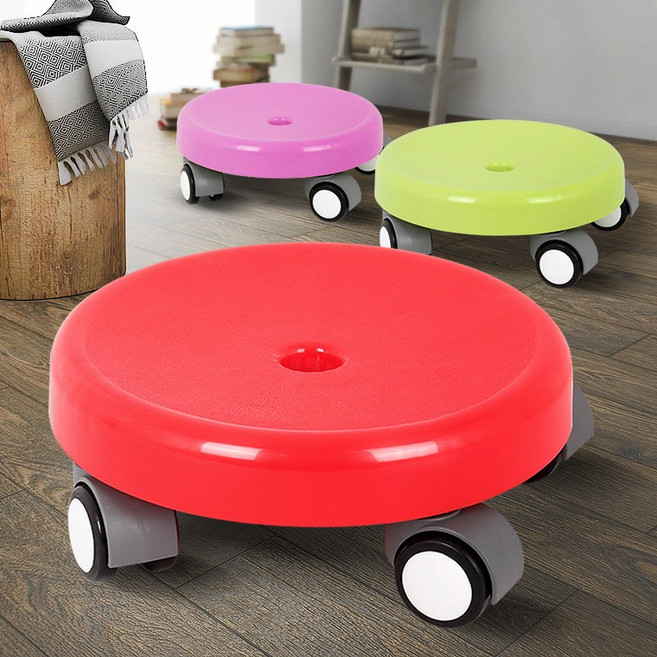 무소음 걸레 청소 바퀴달린 이동식 의자 이동의자 회전 앉은뱅이 바닥청소 바닥 마루 거실, 1개