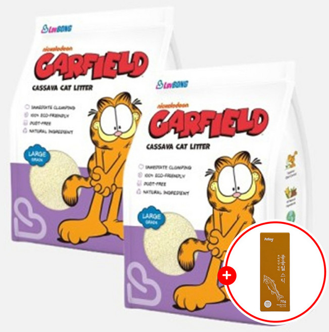 [2개세트] 가필드 보라(굵은입자) 4.55kg + 공공일스틱 명태 1팩, 2개, 무향