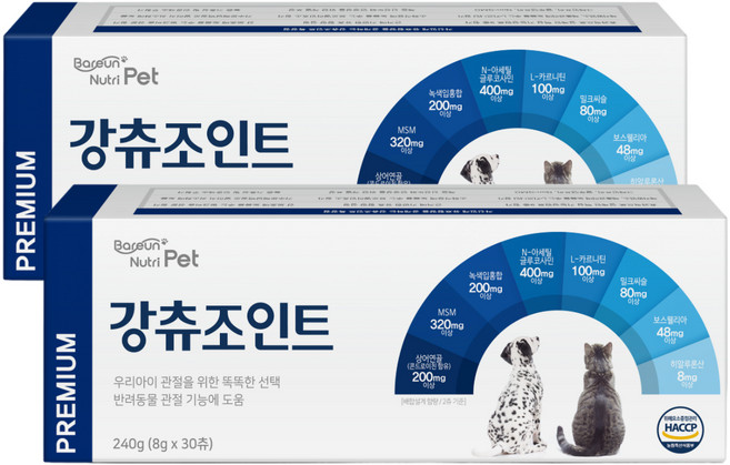 바른뉴트리펫 강츄조인트 강아지 고양이 관절 슬개골 영양제 콘드로이친, 30회분, 뼈/관절강화, 2개