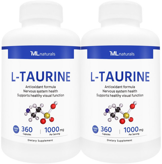 [미국빠른직구] 신제품 마이라이프 내추럴스 엘 타우린 1000mg (수퍼사이즈), 360정, 2개